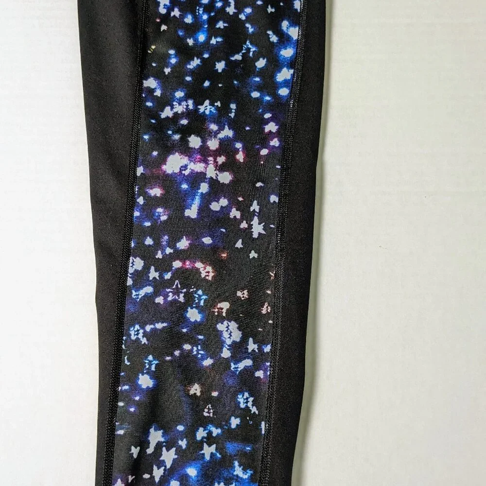 SPANX Women's Leggings Tights  Size L  Black Multi Color Accent